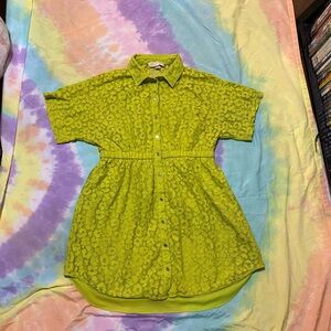 MICHAEL Michael Kors Neon Green Lace Shirt dress